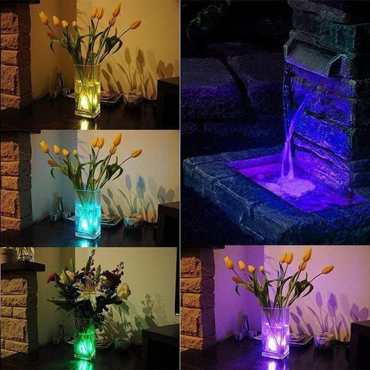 IP68 Waterproof Battery Operated Multi Color Submersible LED Underwater Light for Fish Tank Pond Swimming Pool Wedding Party