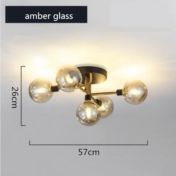 Europe LED Ceiling Lamp 5 Glass Ball LED Blub Indoor Lighting Modern Bedroom Dining Room Shop Porch Decoration Light Fixture