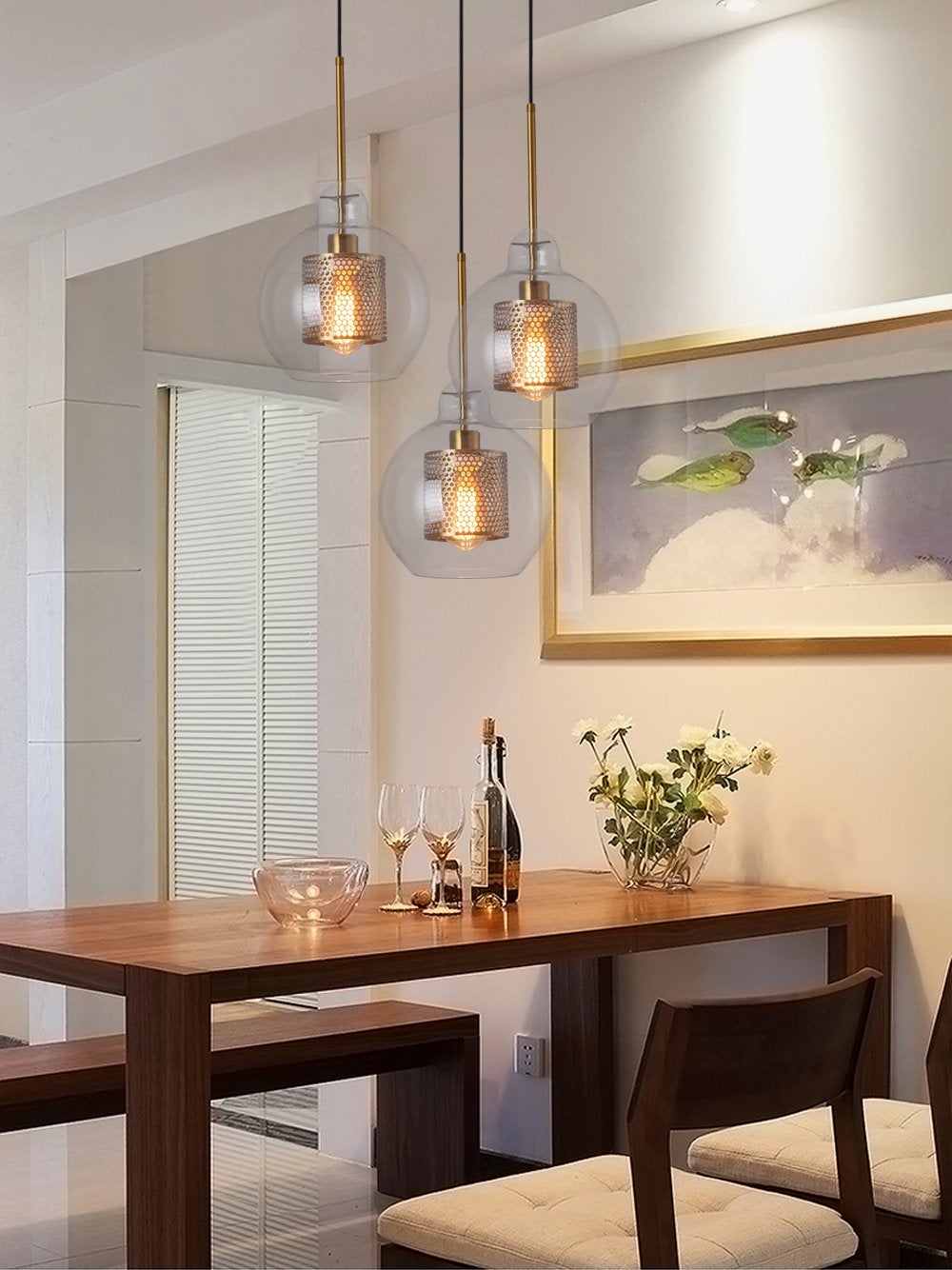 Loft Modern Pendant Light Glass Ball Hanging Lamp Kitchen Light Fixture Dining Hanglamp Living Room Luminaire
