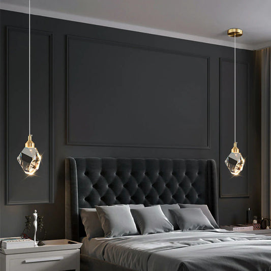 Bedroom Bedside Decorative Chandelier Crystal Light Luxury Dining Room Bar Creative Net Red Living Room Long Line Chandelier