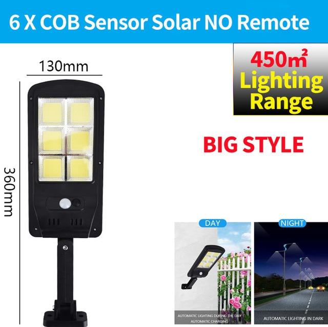 300W Remote Control Upgraded COB Solar Light PIR Motion Sensor IP65 Outdoor Solar Wall Street Light Waterproof Lamp