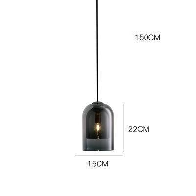 Postmodern Minimalist Iron Restaurant Single-headed Glass Chandelier Bedroom Bedside Bar Cafe Study Small Chandelier