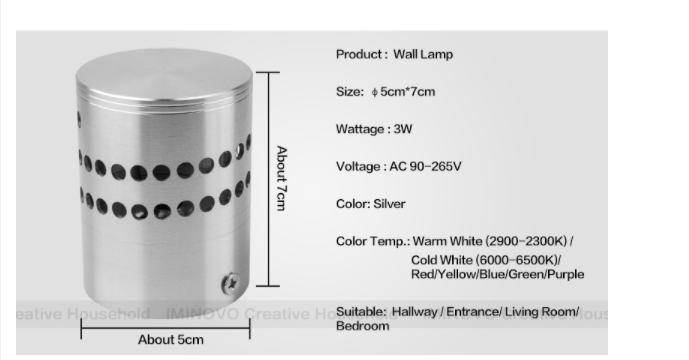 Modern LED Ceiling Light 3W RGB Porch Lamp Surface Mount Flush Balcony Corridors Decor Lighting Fixture Living Room
