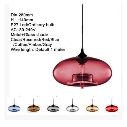 Nordic Modern Colorful Glass Bowl Pendant Lights E27 Loft Hanging Lamps For Kitchen Living Room Bedroom Restaurant Hotel Hall