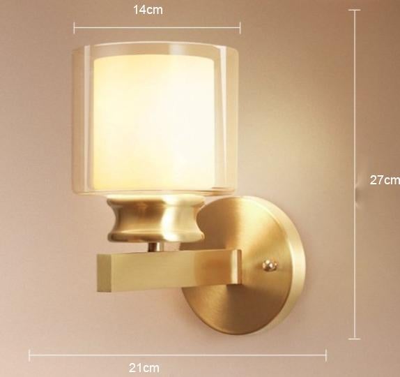 New Living Room Bedroom Mirror Front Wall Lamp Minimalist Copper Wall Lamps