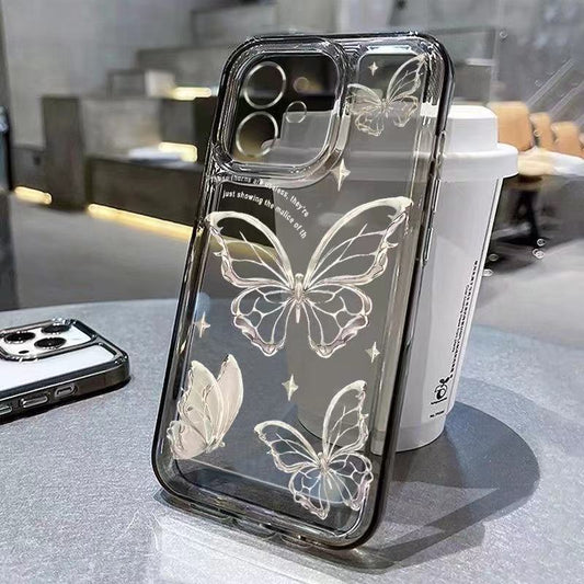 Transparent Butterfly Shockproof Phone Case For iPhone 13 Case iPhone 11 12 14 15 16 17 Pro Max XS XR 7 8 Plus Soft Clear Cover