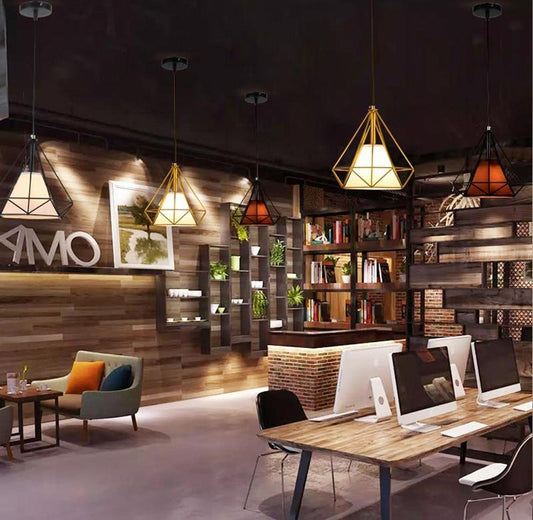 Retro Nordic restaurant chandelier wrought iron personality industrial style creative chandelier lighting living room chandelier