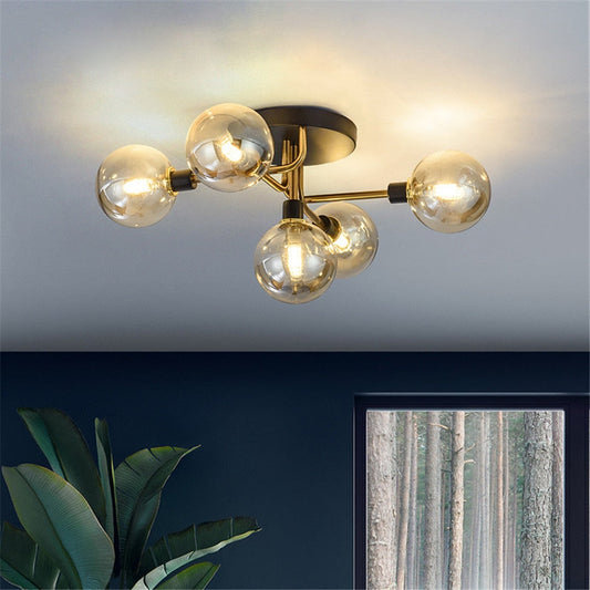 Europe LED Ceiling Lamp 5 Glass Ball LED Blub Indoor Lighting Modern Bedroom Dining Room Shop Porch Decoration Light Fixture