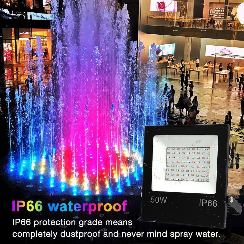 10W 30W 50W Led Spotlight Outdoor Flood Light AC220V IP66 Reflector Projector Lamp With Remote Controller For Courtyard Rockery