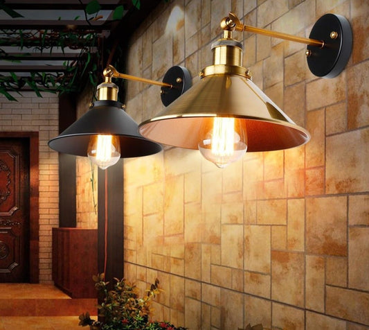 NEW Vintage Loft LED Wall Lamp For Home Industrial Decor Retro Bathroom Lighting Iron Lampshade E27 Edison Bedroom Wall Light