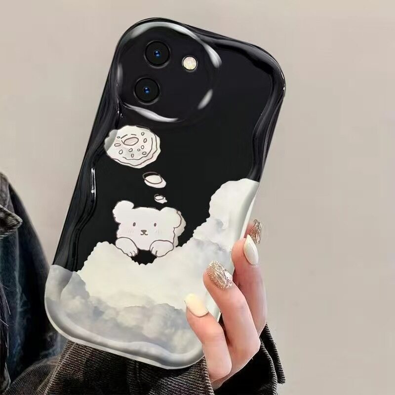 Cloud Bear Is Suitable for IPhone 16 15 14 Pro Max 13 12 Mini 11 XS X XR 8 7 Plus SE Soft Shockproof Cover Funda