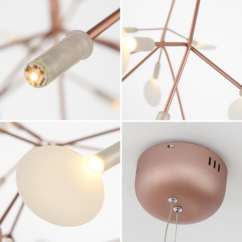 Big Round Modern LED Lamp Firefly Tree Branch Leaf Pendant Light Flower Suspension Lamps Restaurant Art Bar Home Lighting