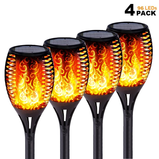 LED Solar Flame Lights Outdoor IP65 Waterproof Led Solar Garden Light Flickering Flame Torches Lamp for Courtyard Garden Balcony