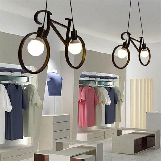 Retro Pendant Light Creative Iron Bicycle Pendant Lamp Living Room Simple Restaurant Bar Industrial Kitchen Hanging Lamps
