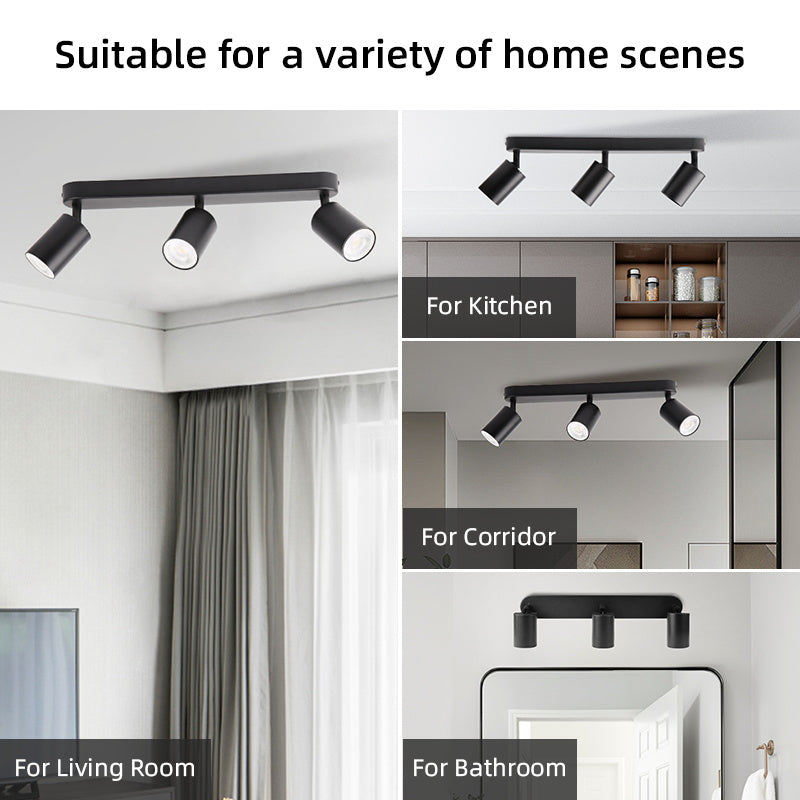 GU10 LED Track Light Spotlight 110-220V Suit Ceiling Lamp GU10 3 Color COB Spot Lights For Kitchen Commercial Living Room