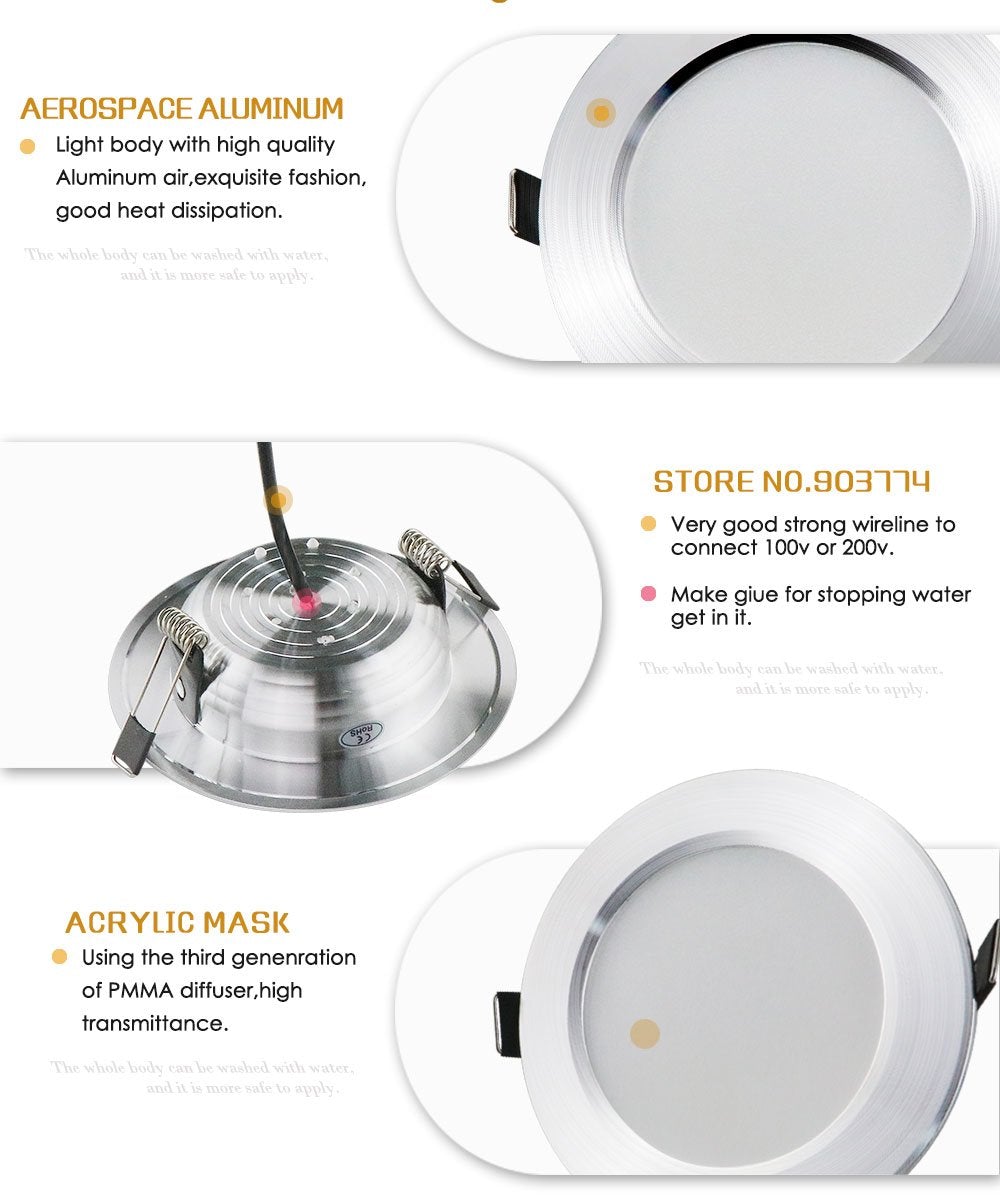 1pcs Dimmable Led Downlights 5W 7W 9W 12W Waterproof LED Ceiling Downlight Lamps Led Ceiling Lamp Home Indoor Lighting