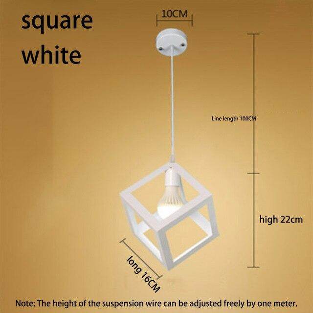 Nordic Retro Creative Geometry Pendant Lights E27 Loft Simple Personality Single-head Restaurant Coffee Shop Iron Light