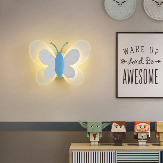 Butterfly Girl Room Lamp Creative Cartoon Children Energy-saving Boy Lamp Wall Lamp