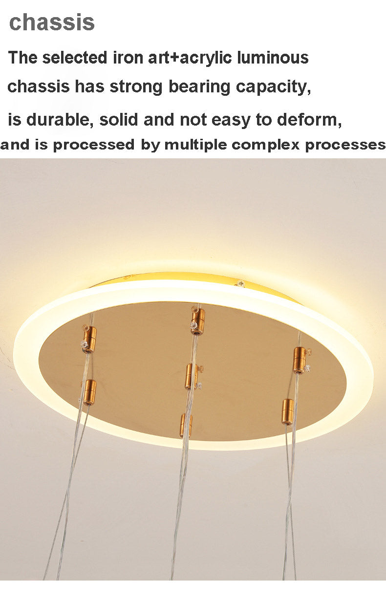 LED Lamp Dining Room Living Ring Dimmable Bedroom Kitchen Interior Linea Ceiling Round Modern Led Ring Chandelier Pendant Light