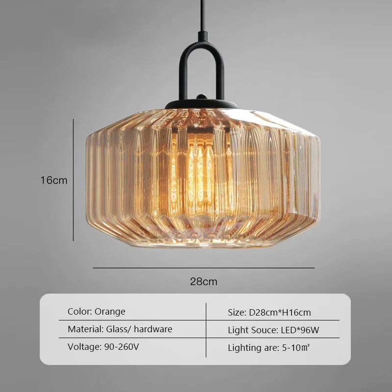 Retro Glass Pendant Light LED E27 Vintage Chandelier For Village Loft Bedroom Restaurant Indoor Hanging Lamp