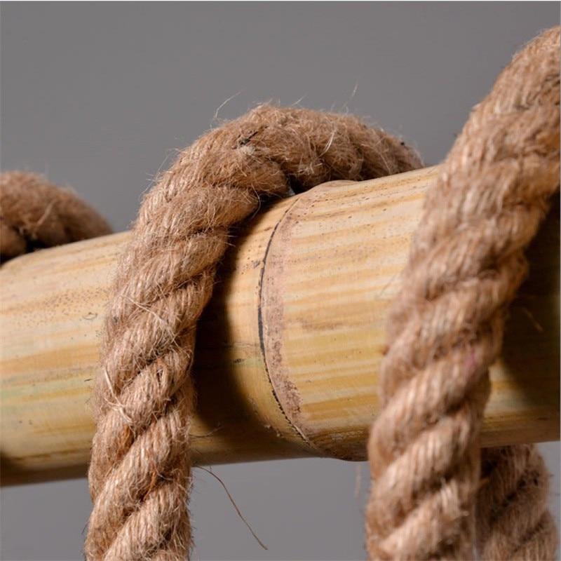 Bamboo hemp Rope Pendant Lights Creative Restaurant Decoration Lamps Retro Bar Table Garden Bamboo Hunging Light