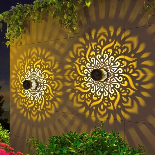 Solar Wall Lights IP65 Metal Outdoor Wall Theme Fence Lights Garden Backyard Decoration Outdoor Decor