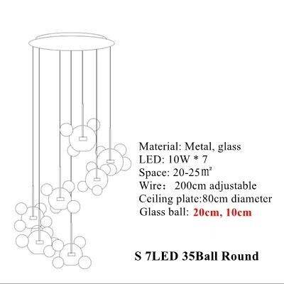 Bubble Lamp Globe Glass Hanging Lamps Dining Room Bubble Pendant Light Kitchen Hotel Glass Ball Suspension Lighting
