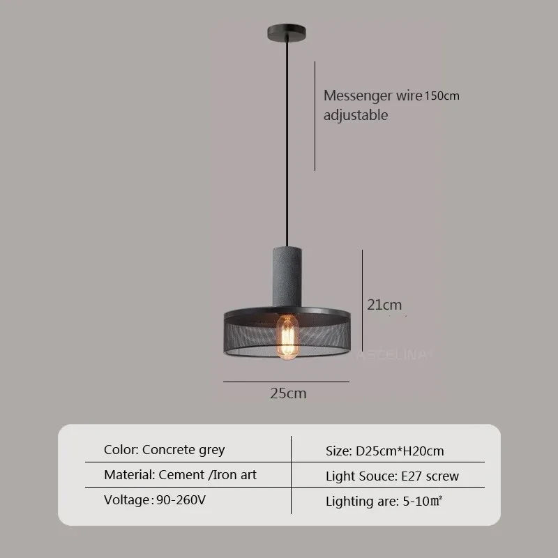 Retro LED Pendant Light Creative Cement Head Hanging Fixtures For Living Room Dining Room Bar Coffer Shop Restaurant Decor Lamps