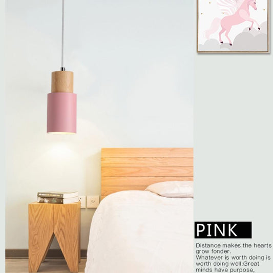 Designer Nordic simple Wood Pendant Lights led hang lamp Colorful Aluminum fixture Kitchen Island bar hotel home decor E27