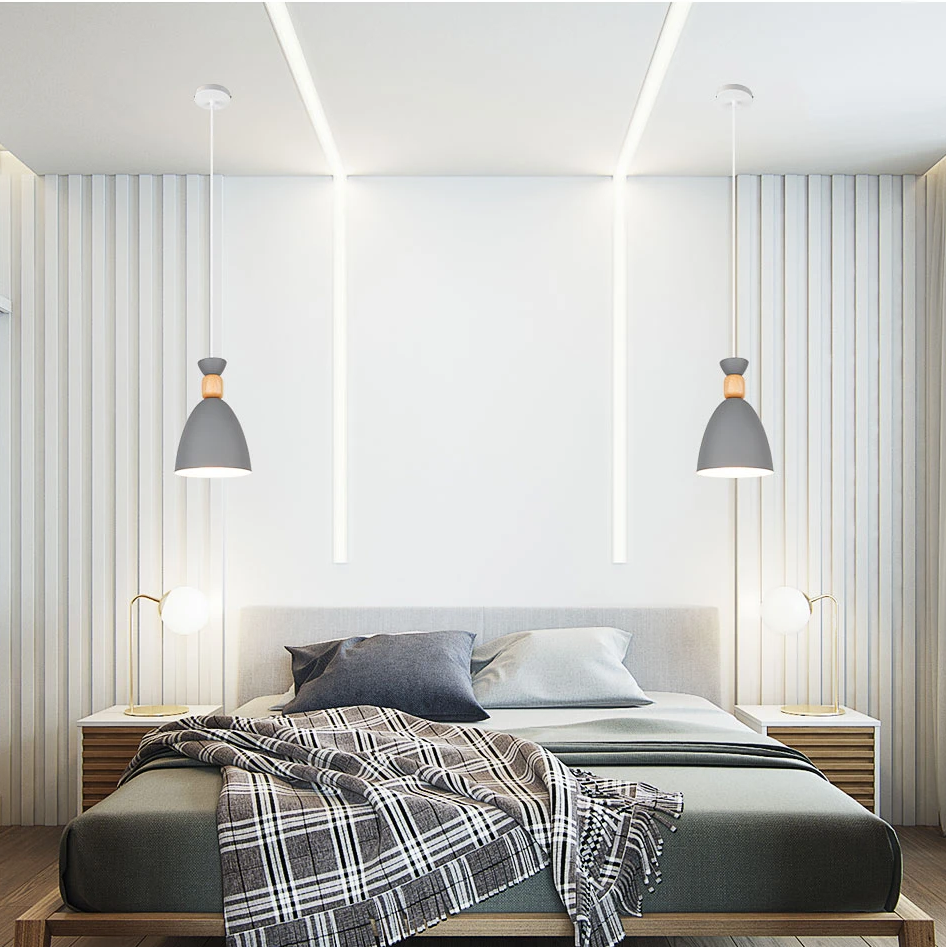 LED Pendant Lamp Modern Hanging Lights Pendant Lighting Wood Modern Lighting For Restaurant Pendant Lighting Dining Room Bedroom