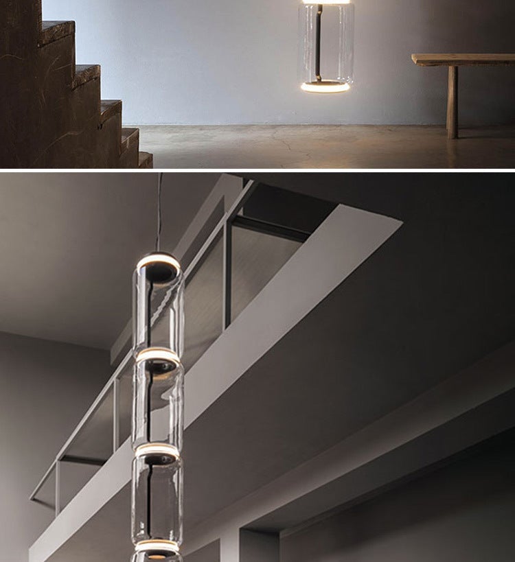 Modern Simple Glass Splicing Time Tunnel Restaurant Empty Chandelier