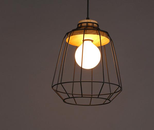 American Country Individual Log Chandelier Nordic Inn B & B Restaurant Bedroom Simple Retro Iron Wire Grid Chandelier