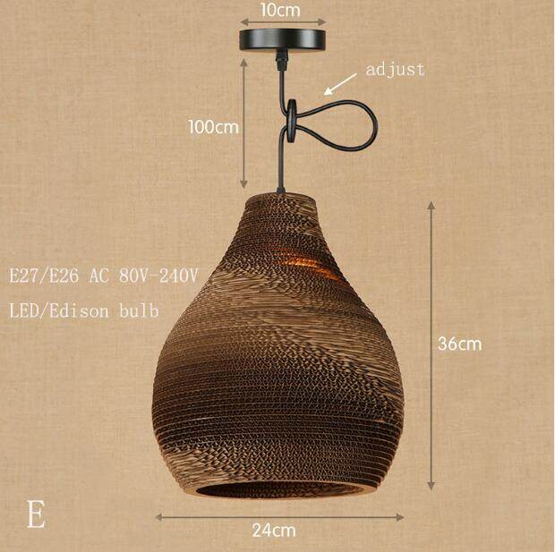 Modern Nordic Pendant Light Hanging E27 LED Origami Paper Shade Pendant Lamp Bar Restaurant Living Room Bedroom Lighting Fixture