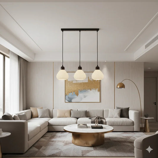 Glass White Pendant Light for Dining Room