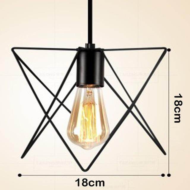 LED Indoor E27Modern Cage Pendant Light Iron Minimalist Retro Scandinavian Loft Pendant Lamp Metal Hanging RestaurantLamp