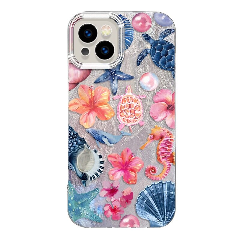 Sea Turtle Phone Case For iPhone 17 16 15 14 13 12 11 Pro Max 16E XS X XR 7 8 Plus Cute Marine organism Pattern Cover