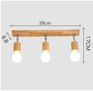 Modern Wood Metal Ceiling Lamp 39cm LED Coffe Bar Shop rRestaurant Decoration TV Background Lighting Light Fixture