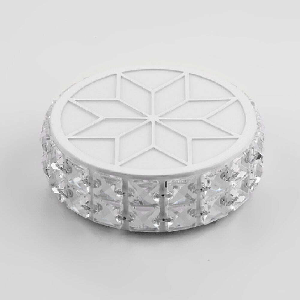 6W/12W Modern Metal Crystal Ceiling Light Lamp For Hallway Dinning Room Flush Mounted Glass Lampshade Round Aisle Veranda Light