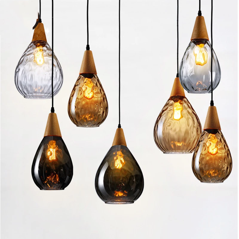 Modern Creative Europe Glass Pendant Light LED E27 With 3 Colors For Bedroom/Restaurant/Living Room/Kitchen/Cafe/Hotel/Office