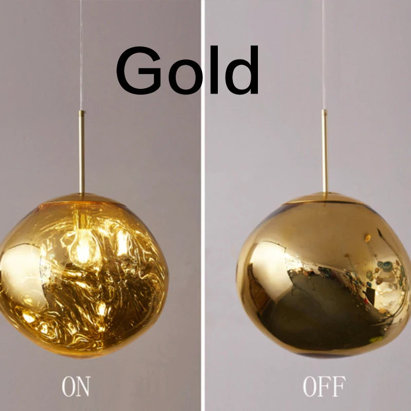 Nordic LED glass Chandelier Lava Ball Pendant Lamps Hanging Lamps Bedroom Kitchen Chandelier Modern Personality Light Melt Lava