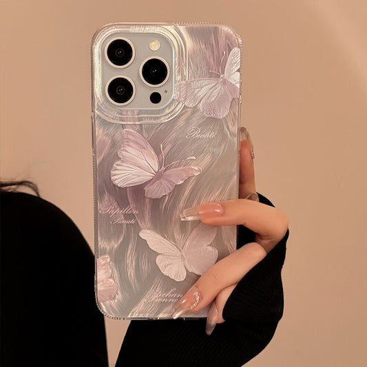 Luxury Butterfly Phone Case For iPhone 17 Pro Max 16 13 11 15 14 Plus 12 17 Air 16promax 15promax 17promax Hard IMD Funda Cover