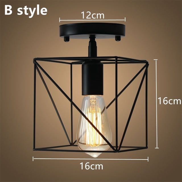 Modern Led Ceiling Lights Adjustable Angle Iron Cage Loft Bulb Ceiling Lamps E27 Industrial Indoor Lighting ZXD0004
