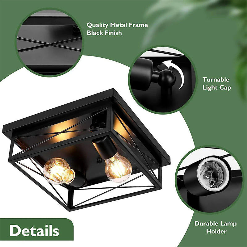 Modern LED Ceiling Lights Industrial Iron Black Nordic Minimalist Home Decoration Living Room Dining Room Ceiling Lamps Lighting