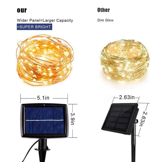 12m 100LED / 5M 50 LED Waterproof Outdoor Garland Solar Power Lamp Christmas For Garden Decoration