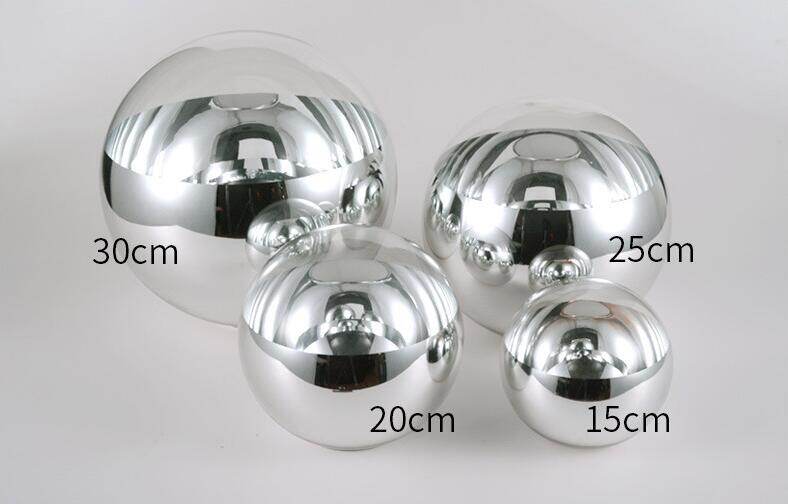 LukLoy Modern Mirror Glass Ball Pendant Light Copper Silver Gold Globe Loft Hanglamp Modern Lamp Kitchen Light Fixture