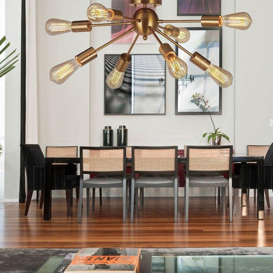 Industrial Modern Minimalist Creative Design LED E27 Wrought Iron Plating Ceiling Lamp Lobby Store Living Room Hotel Cafe Bar