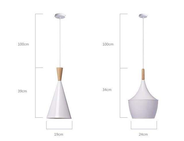Modern lighting slope interior luxury restaurant retro bar ceiling bedroom ceiling wood aluminum LED pendant lamp