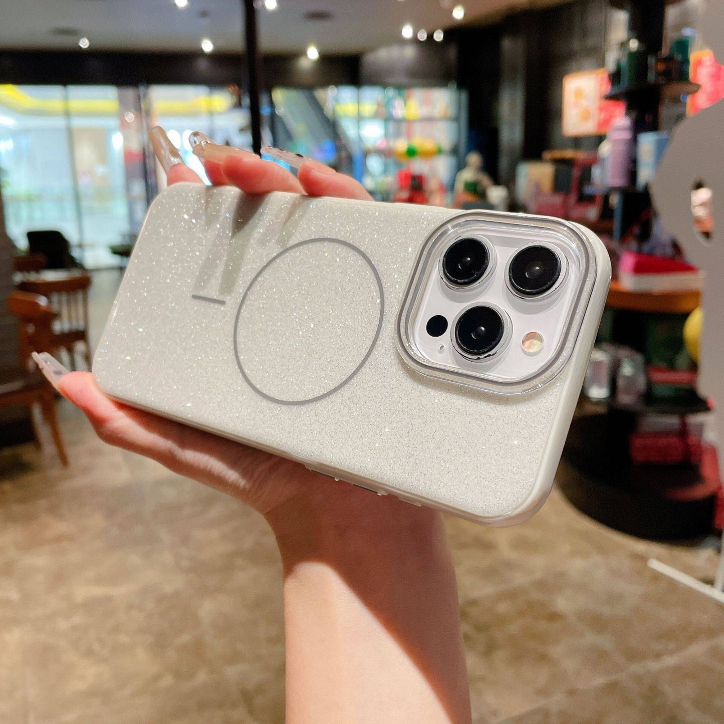 Glitter Bling For Magsafe Phone Case For iPhone 16 15 14 13 Pro Max Plus Magnetic Wireless Charging Fashion Candy Cover