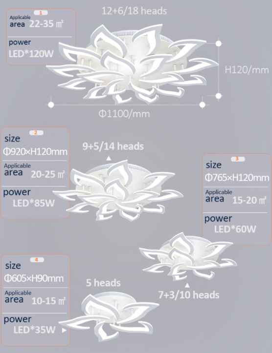 Modern Led Ceiling Lights For Living Room Kitchen Bedroom Kids' Room Dimmable Lamp Art Deco Fixture With Remote Control