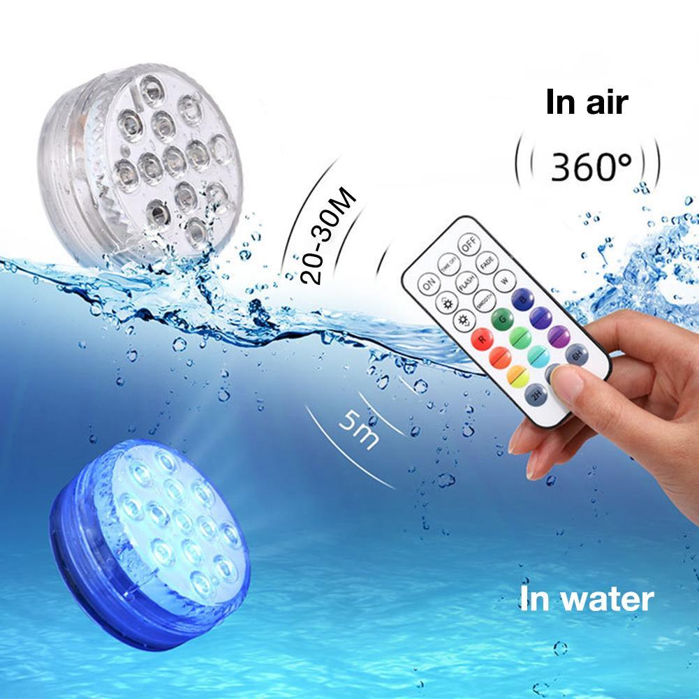 16 Color Underwater Light LED RGB Submersible Swimming Pool Lamp IP68 Waterproof With RF Remote for Fish Tanks Aquariums